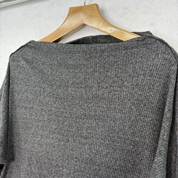 We the Free Londontown Thermal Top Women's Medium Gray Off Shoulder Long Sleeve - Picture 4 of 8